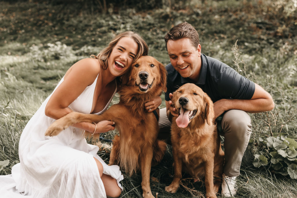  surprise proposal photoshoot with dogs couple session